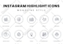 create monoline instagram highlight icons