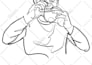 create one line drawing  made with just one line