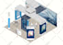design 3d trade show booth, exhibition stall, stand, kiosk