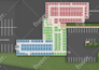 draw vector site plan or map illustration for real estate property