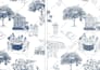 design unique seamless toile de jouy,  pattern for a   seamless textile design