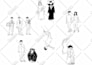 draw simple black and white vector illustrations for book
