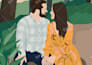 draw couple portrait illustration