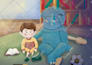 illustrate children book with warm and vintage illustration