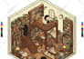 design flat or isometric miniature scene sticker