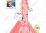 draw a fashion illustration, sketch, portrait