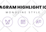 create monoline instagram highlight icons