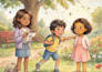 watercolor children story book, picture book illustration, watercolor kids book