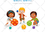 draw cute children illustration