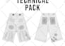 create jeans tech pack and denim mockup for clothing brands