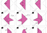 illustrate origami paper craft and coloring book page for kids