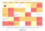 create a color coded weekly or monthly calendar schedule