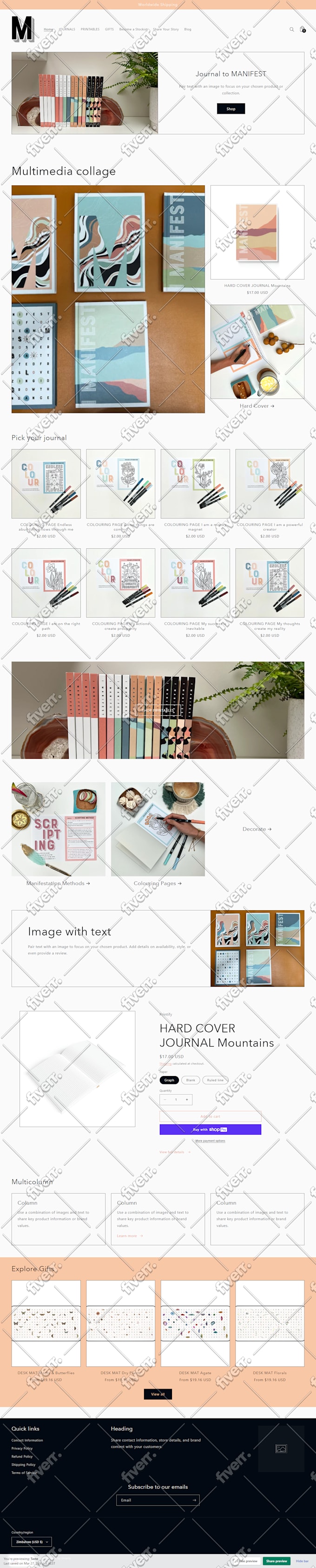 design converting one product, shopify  store, shopify website, ecomerrce store