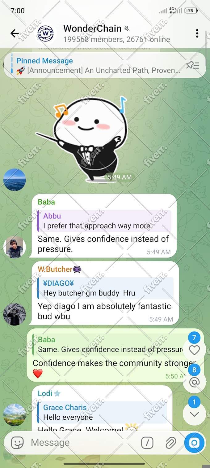 be your organic telegram  community manager and chatter