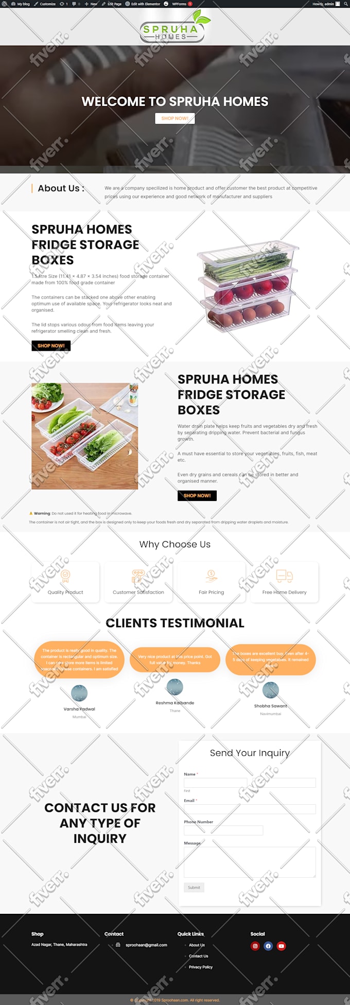 design a wordpress landing page