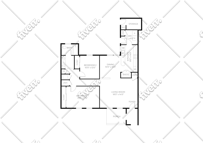 redraw floor plan for real estate agents in 9 hours