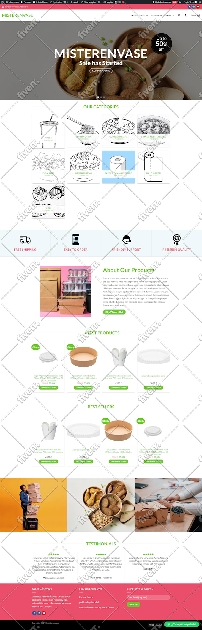 create responsive wordpress ecommerce website using woocommerce
