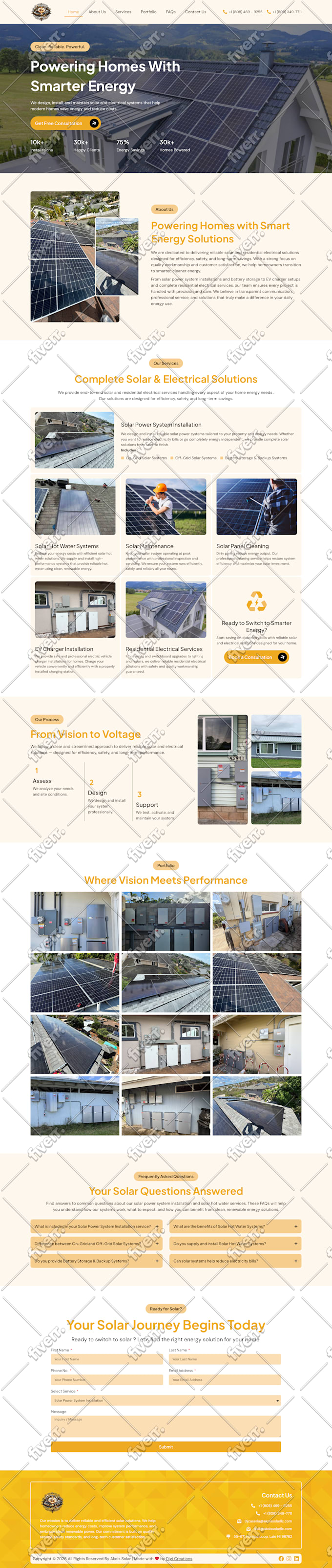 create a professional lead capturing solar website, solar landing page