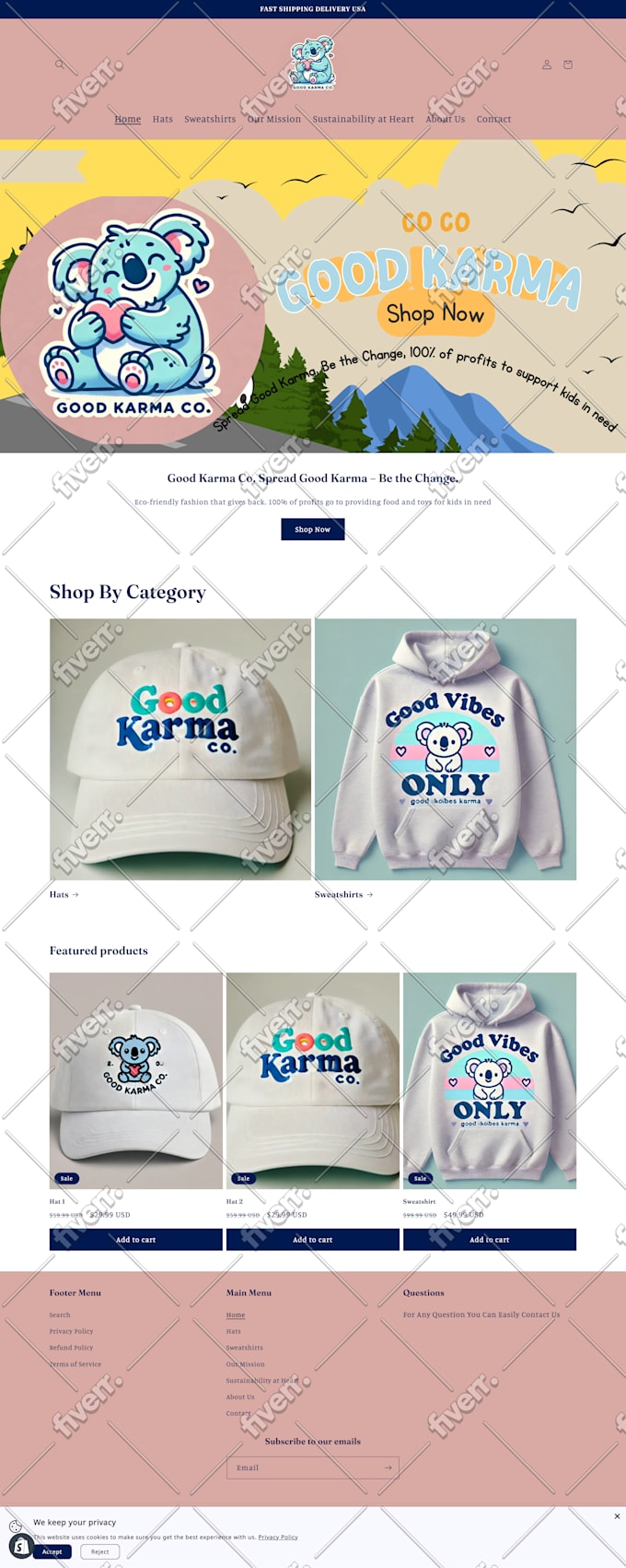 create shopify store, shopify website, dropshipping store