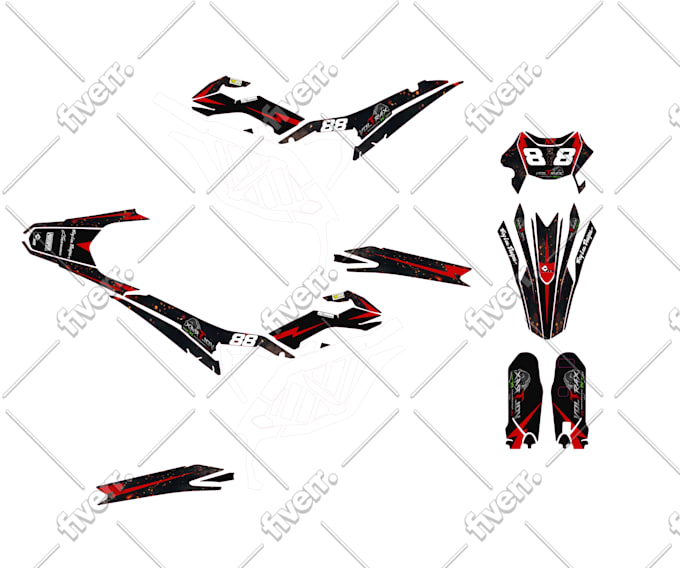 design professional custom motorcycle wrap, graphics kit and decal design