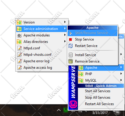 install xampp, wamp and mysql in your computer