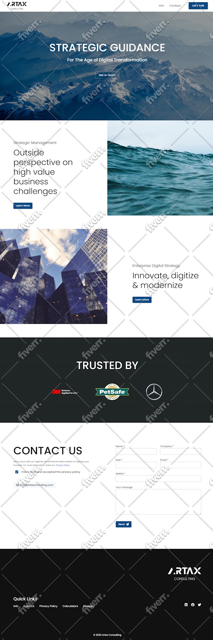 create a responsive landing page website with next js