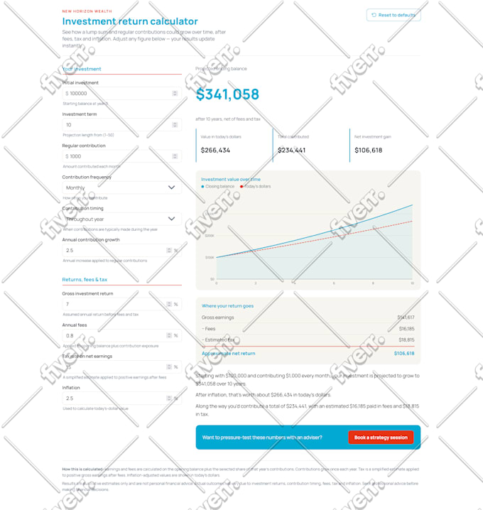 convert excel calculator to online web application