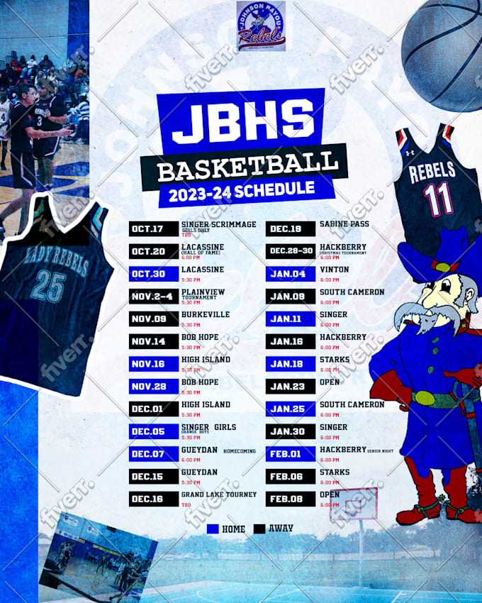 sports team schedules and posters