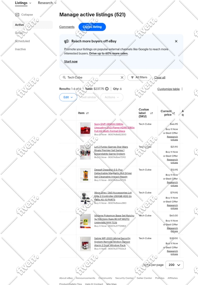 do ebay listing, cross listing, ebay product listing