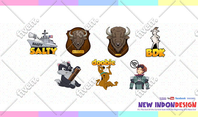 create custom amazing discords stickers, kick or twitch