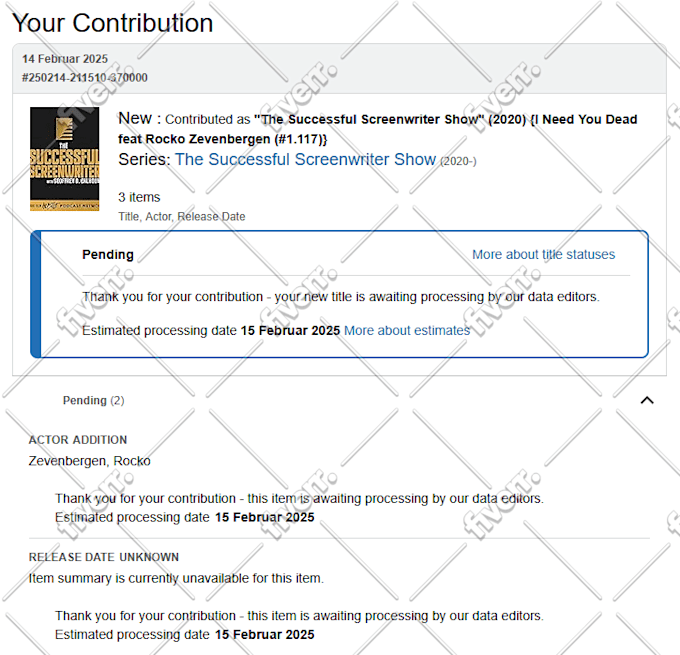 update, fix or add imdb credits, or create a new imdb profile or film page