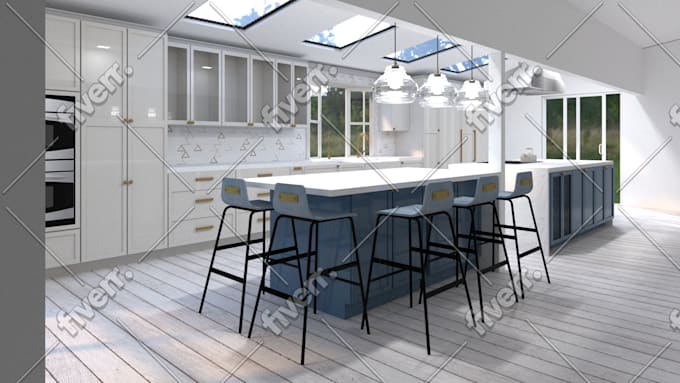 design and 3d model your kitchen interior