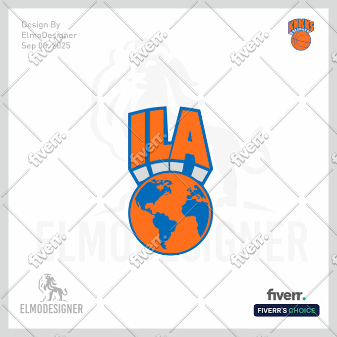 design a custom nba logo like new york knicks with your name
