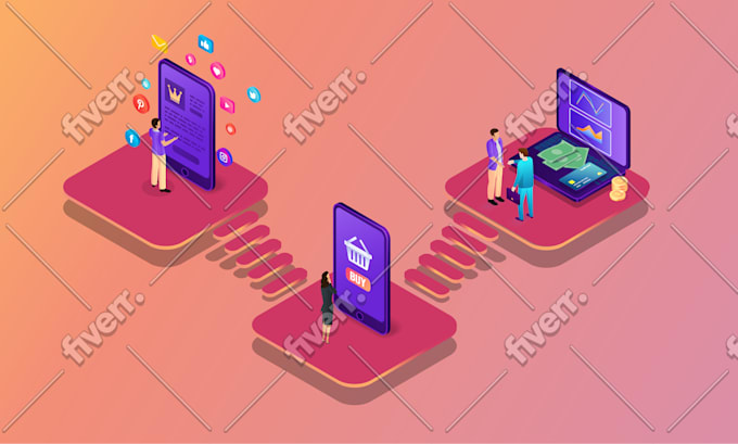 design isometric infographic illustration