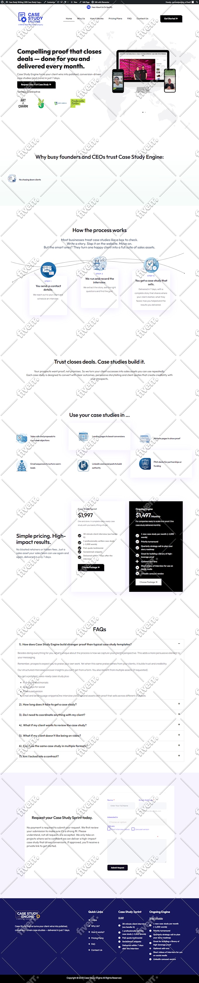 create one page website that will generate leads