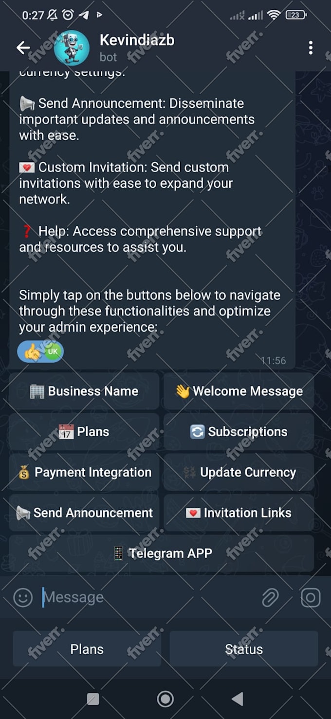 develop your custom telegram bot for groups and channels