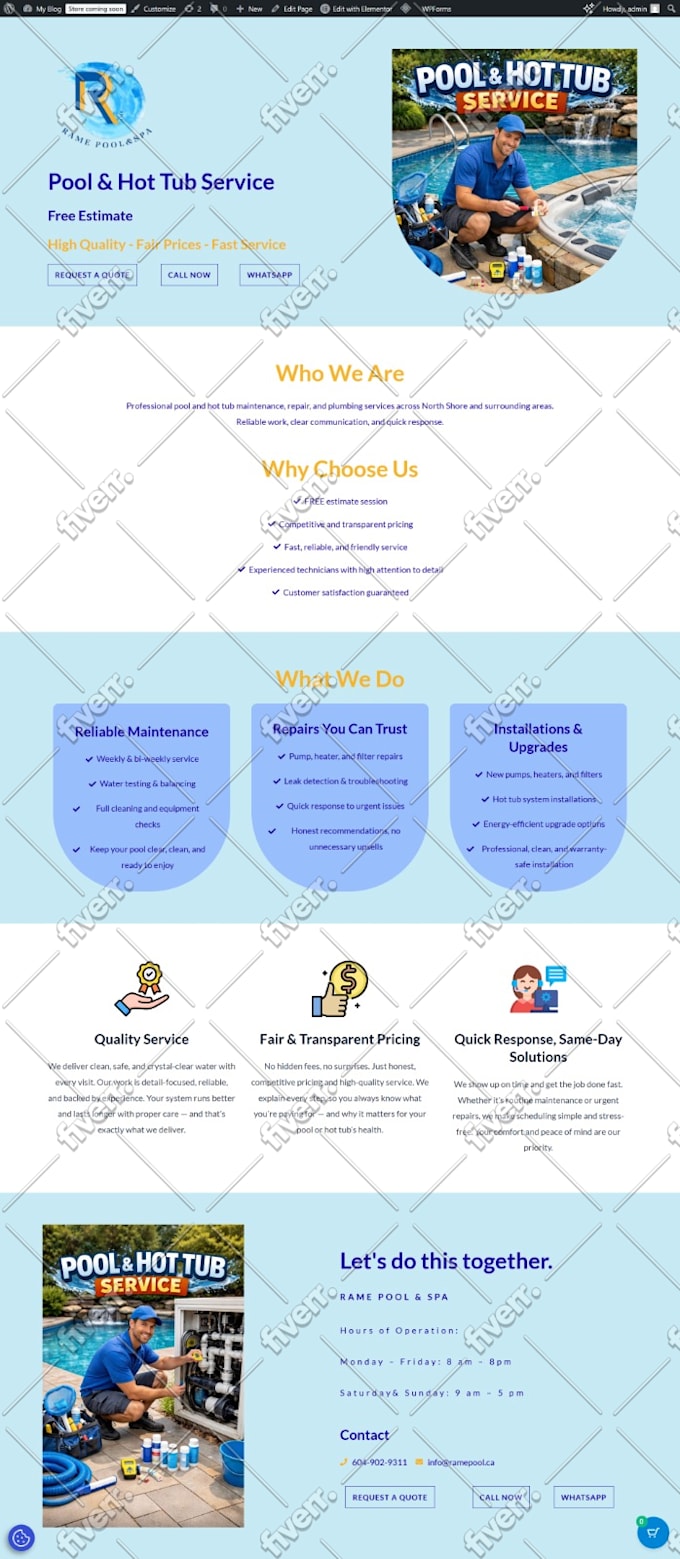 build responsive wordpress website design and blog