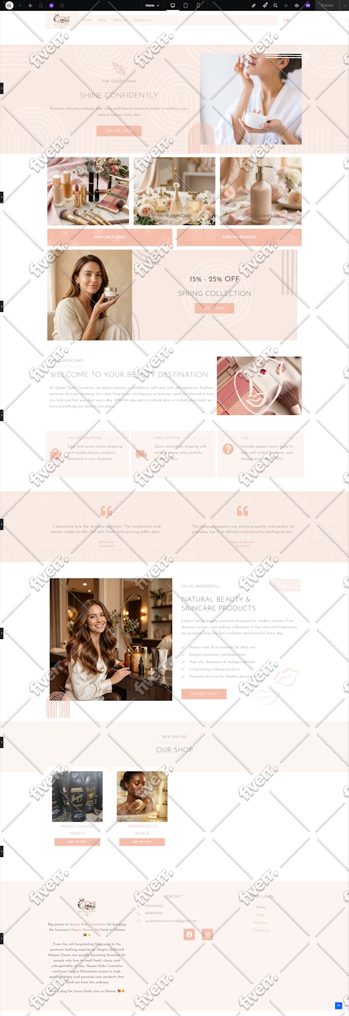 do ecommerce website development with wordpress and elementor pro