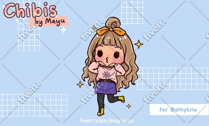 draw a cute full body chibi art for you