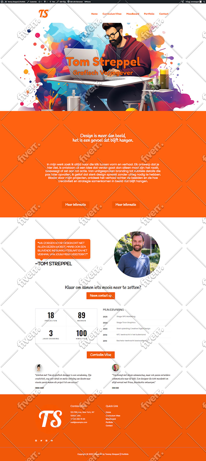 design a modern, responsive wordpress business website using elementor