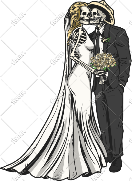 draw you a skeleton and skull design