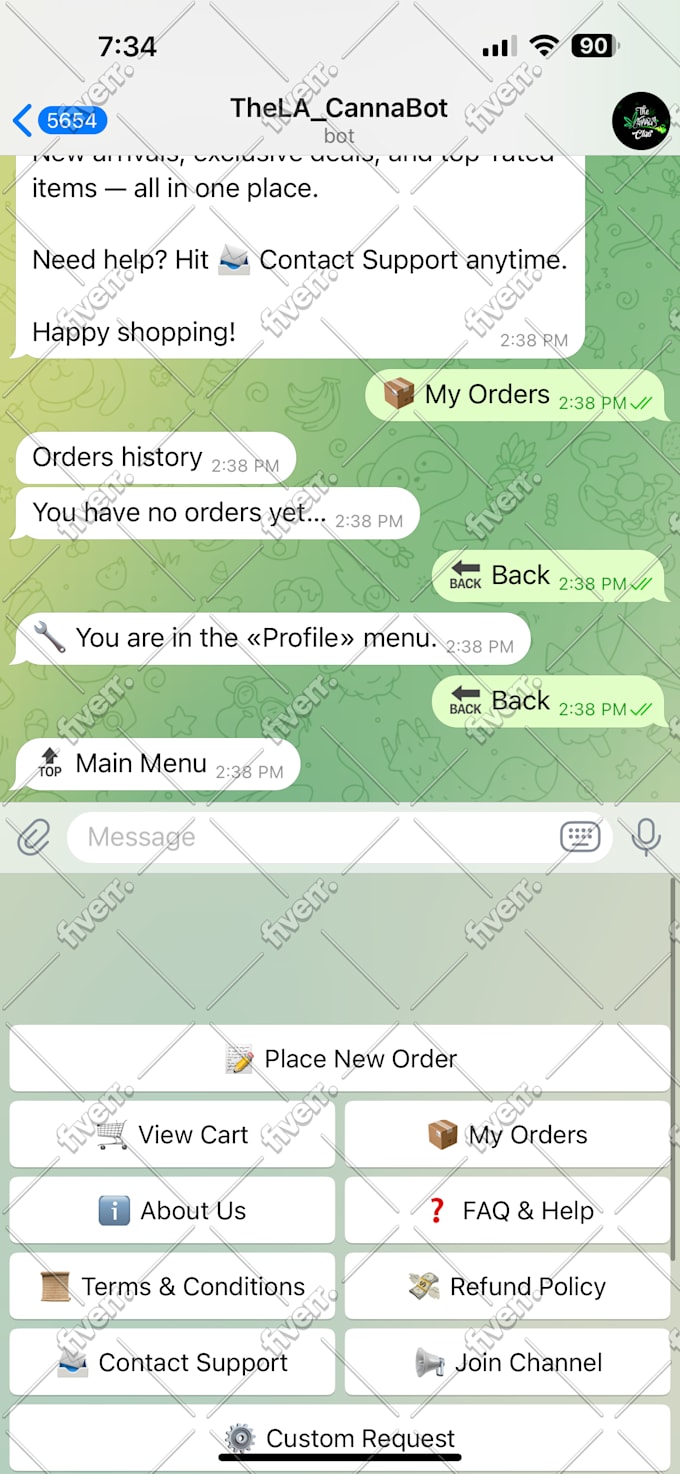 develop custom telegram bot using python, typescript, nodejs