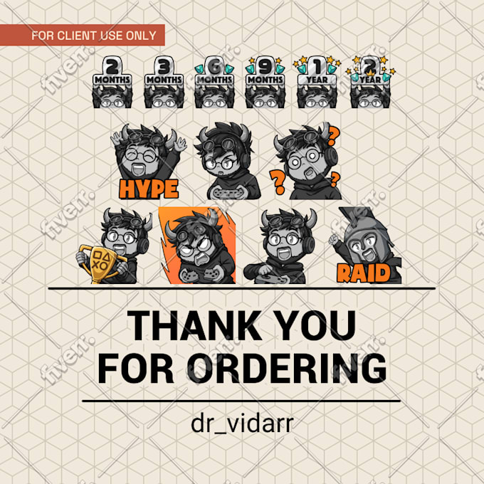 create cute custom emotes or badges for twitch, youtube