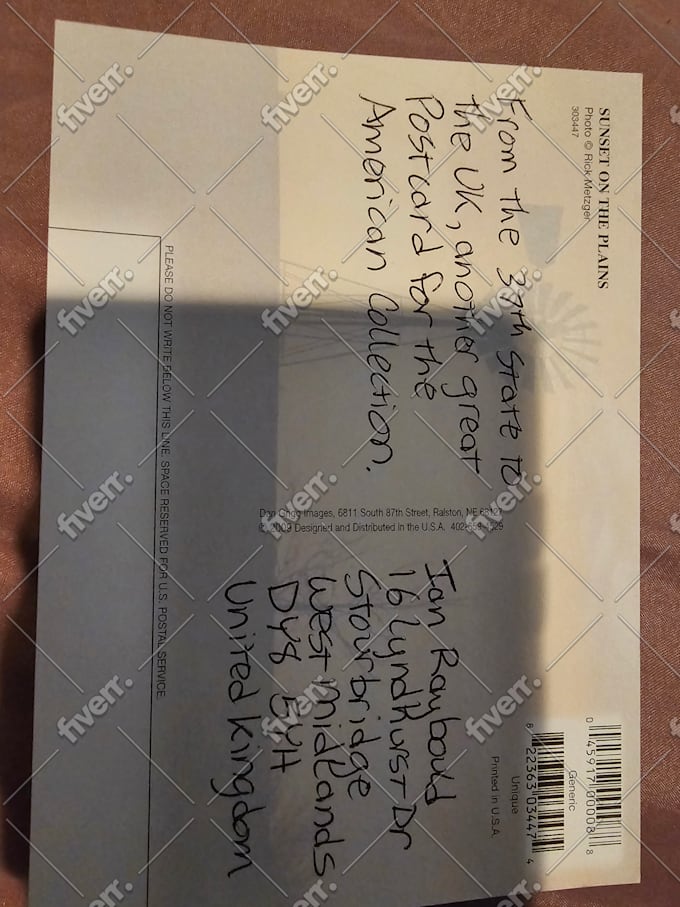 send a postcard from nebraska, USA
