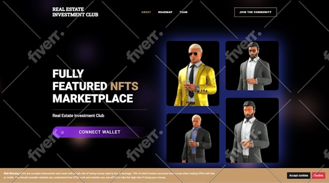 create nft minting, nft marketplace, smart contract crypto website