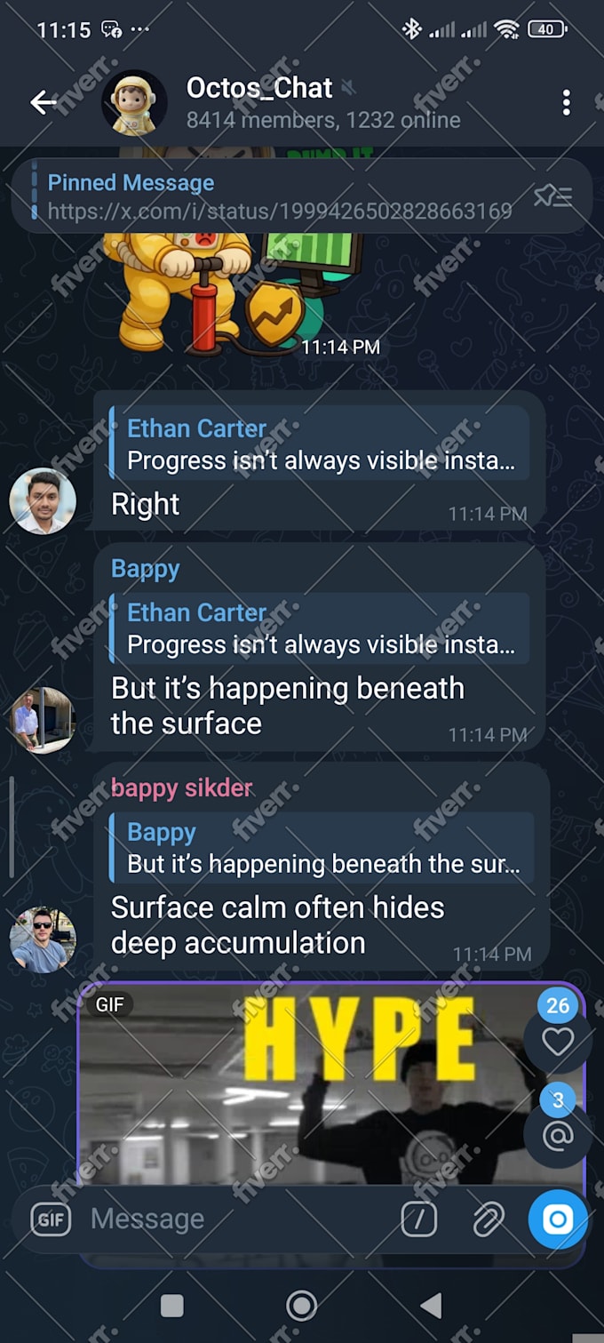 be your telegram community manager or moderator with 15 chatter crypto project