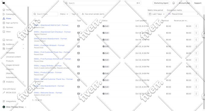 setup advanced klaviyo email flows for woocommerce store