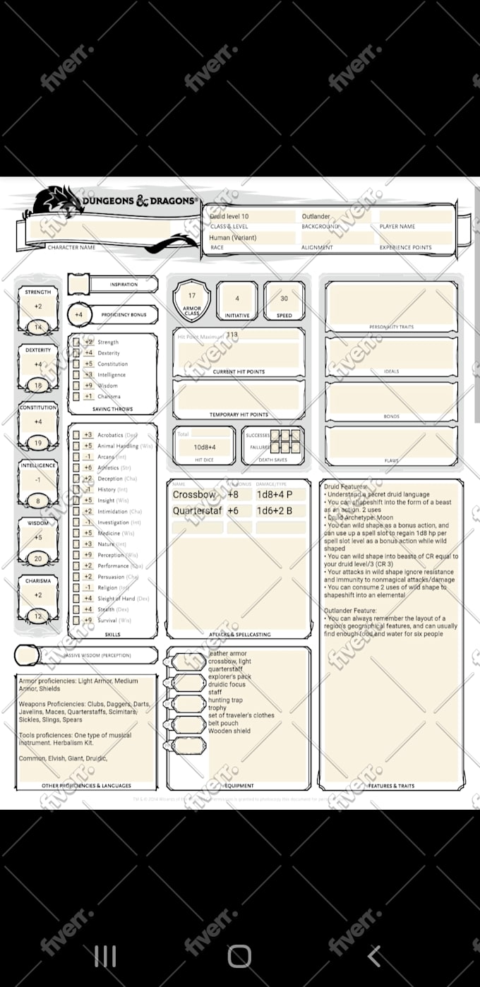 help you create new dnd characters or dm ideas