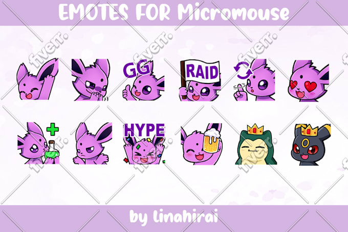 draw custom twitch emotes in cute anime style