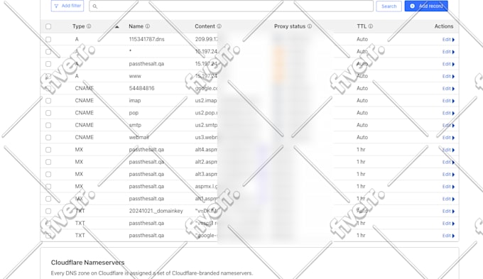 setup and fix dns records a, cname, mx, txt for your domain